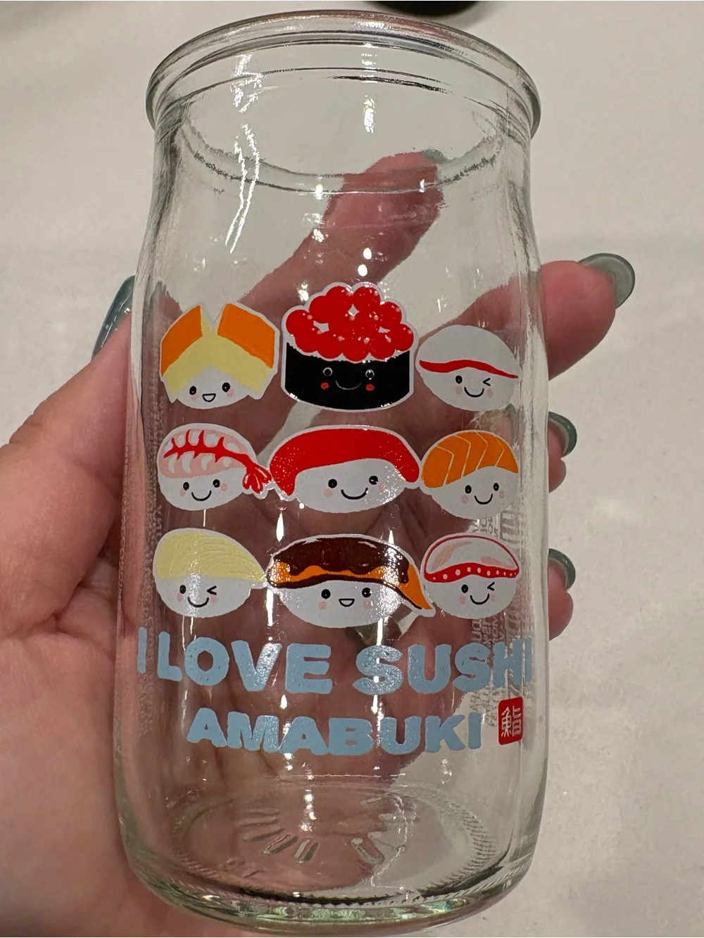 I Love Sushi Amabuki Kawaii Glass Jar